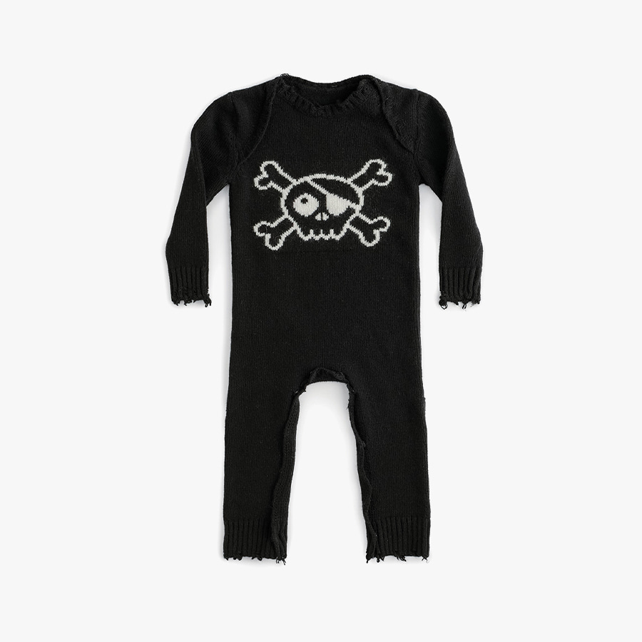 [BABY LINE]SKULL KNIT OVERALL